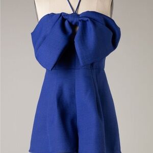 Elegant Blue Strapless Romper